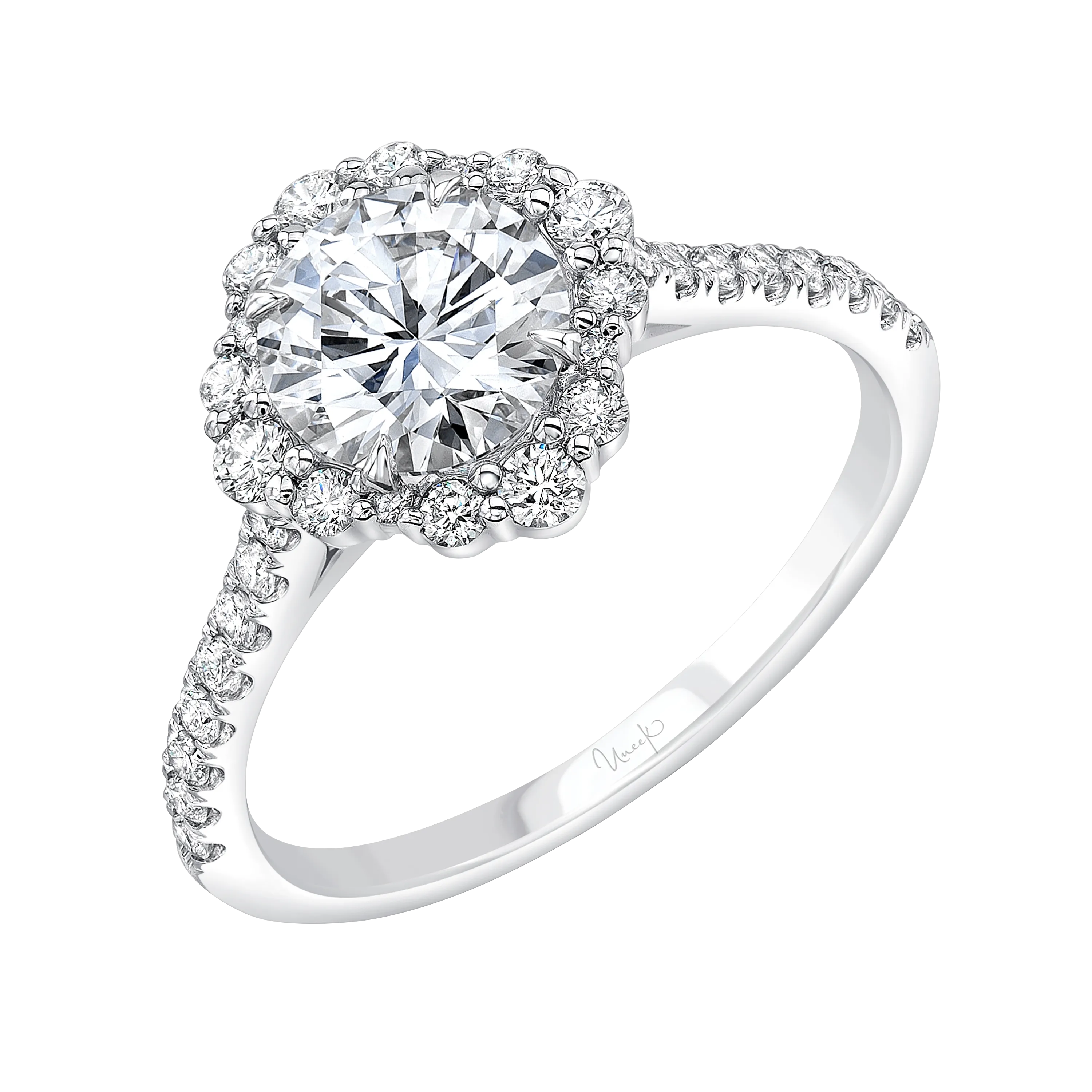 0.45ctw Round Halo Engagement Ring