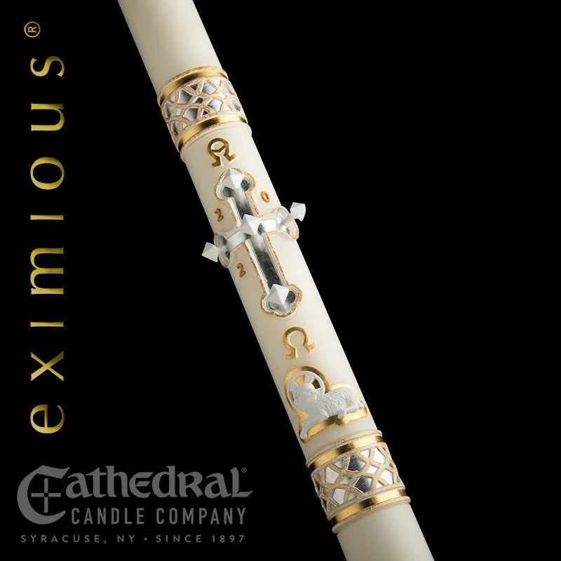 1-15/16" x 39" Merciful Lamb Eximious Paschal Candle