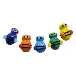 10 Pcs Fine quality of handmade glass beads charms Cute Bee in size about 15x25mm