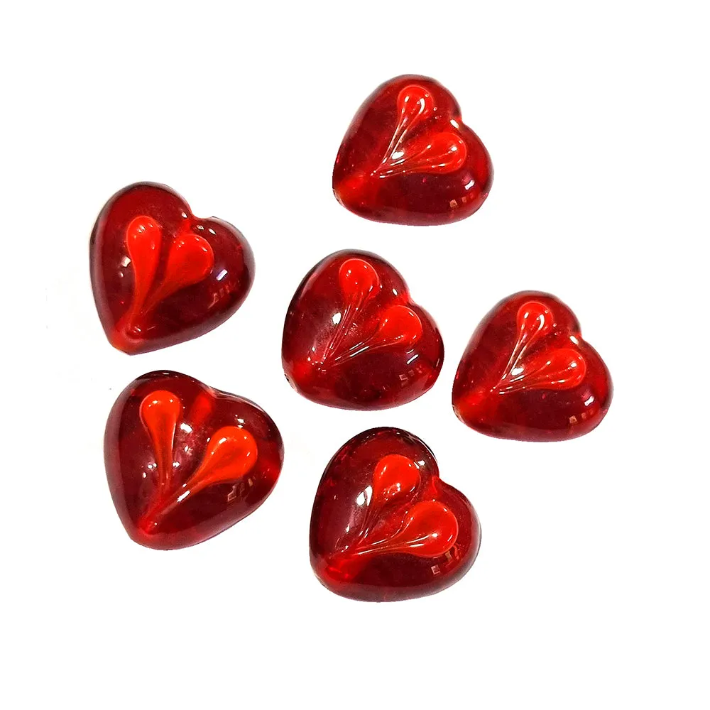 10 Pcs Pkg, Red Broken Heart handmade Glass Beads for Jewelry making in size about 15mm