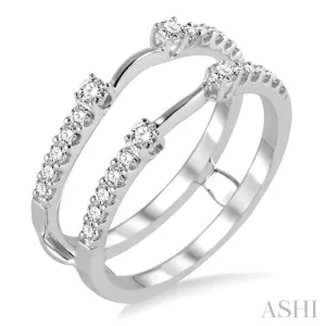 1/2 Ctw Round Cut Diamond Insert Ring in 14K White Gold