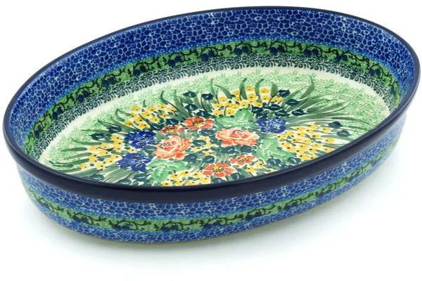 12" Oval Baker - Splendid Meadow