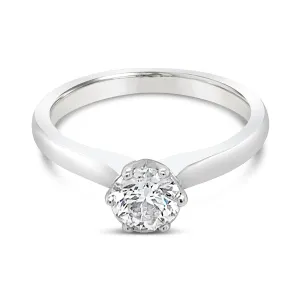 18ct White Gold Diamond Solitaire Ring 0.56ct F/VS2 Round Brilliant Cut