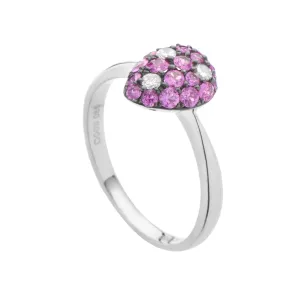 18K White Gold Diamond Ruby Ring