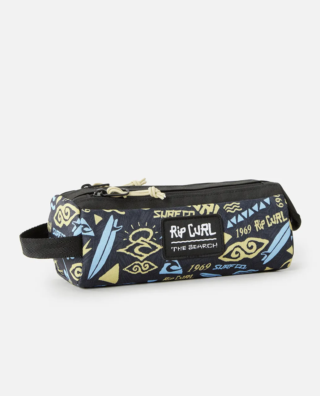 2 Compartment Pencil Case in Black & Yellow