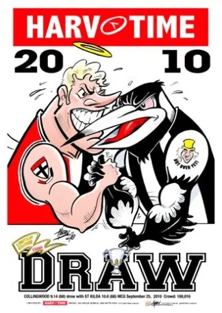 2010 Premiers, Collingwood v St Kilda Drawn Grand Final, Harv Time Poster