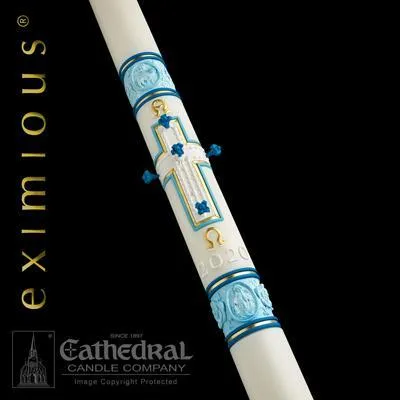 3-1/2" x 48" Most Holy Rosary Eximious Paschal Candle