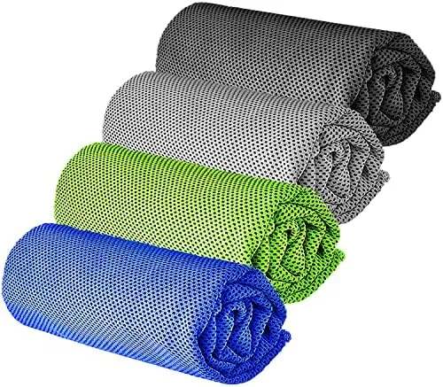 4 Pcs Cooling Towel Microfibre Quick Dry Breathable for Neck & Face During Sports