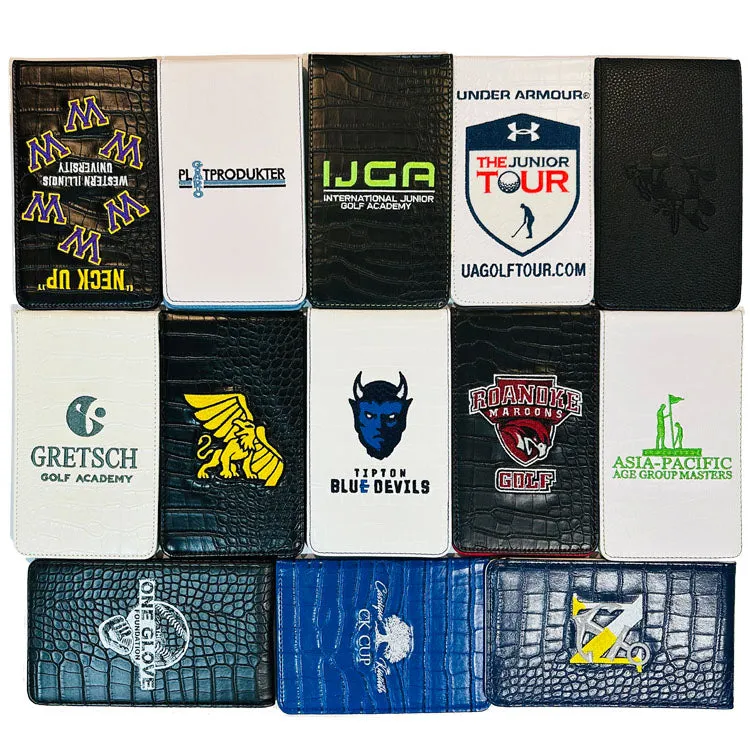 50 x Custom Golf Yardage Book Covers / Scorecard Holders