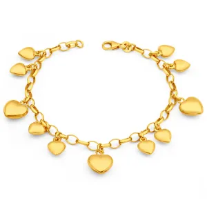 9ct Dazzling Yellow Gold Silver Filled Belcher Bracelet