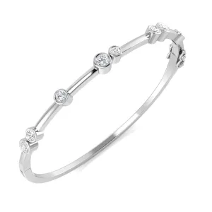 9ct White Gold 1.04ct Diamond Bubble Bangle