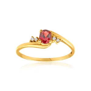 9ct Yellow Gold Cubic Zirconia   Garnet Ring