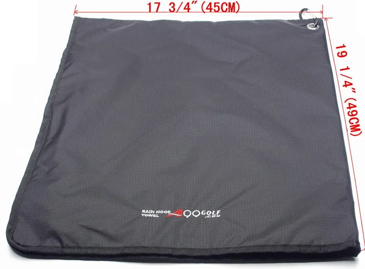 A99 Golf Rain Hood Towel Waterproof Golf Bag Cover with Free Carabiner Clip w/Microfiber Towel 17 3/4" x 19 1/4"