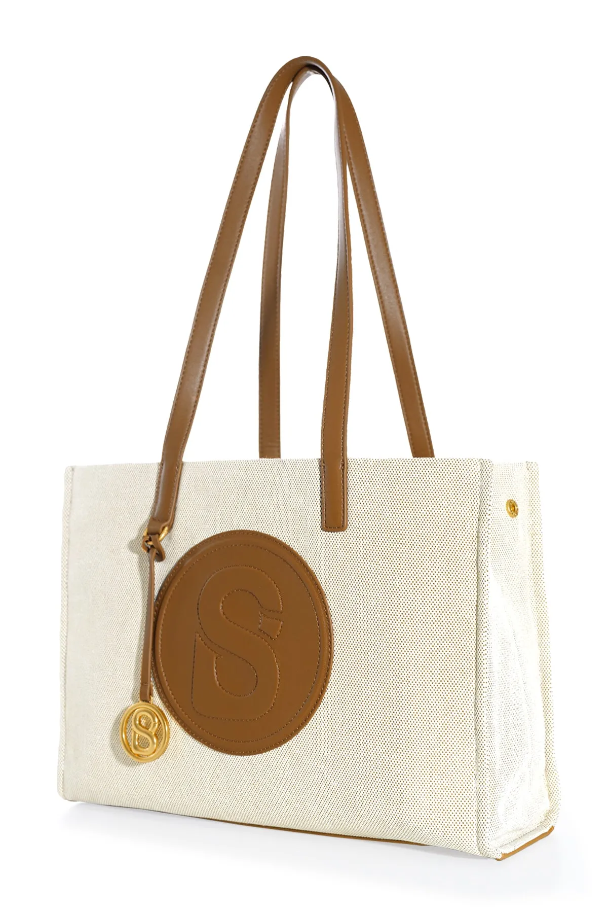 Aaliya Small Canvas Tote Bag - Coffee