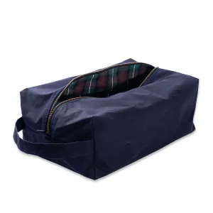 Adventurer Navy Waxed Canvas Shoe Bag