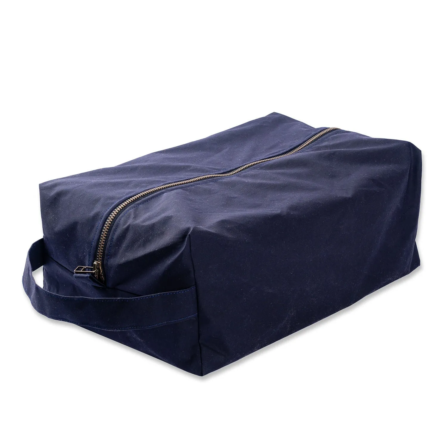 Adventurer Navy Waxed Canvas Shoe Bag