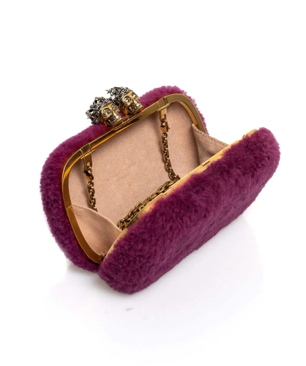 Alexander McQueen Shearling Clutch with Chain - ADL1175