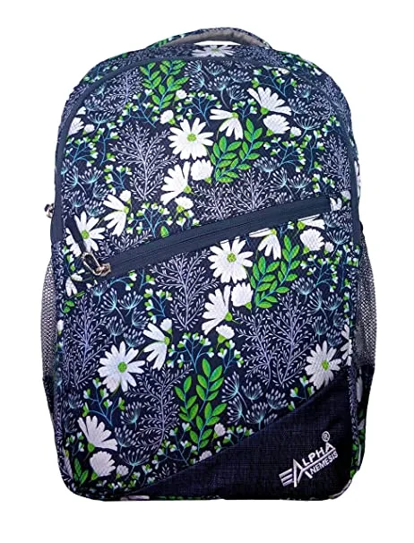 Alpha Nemesis 36 Ltrs Black School Backpack (Floral Flick)