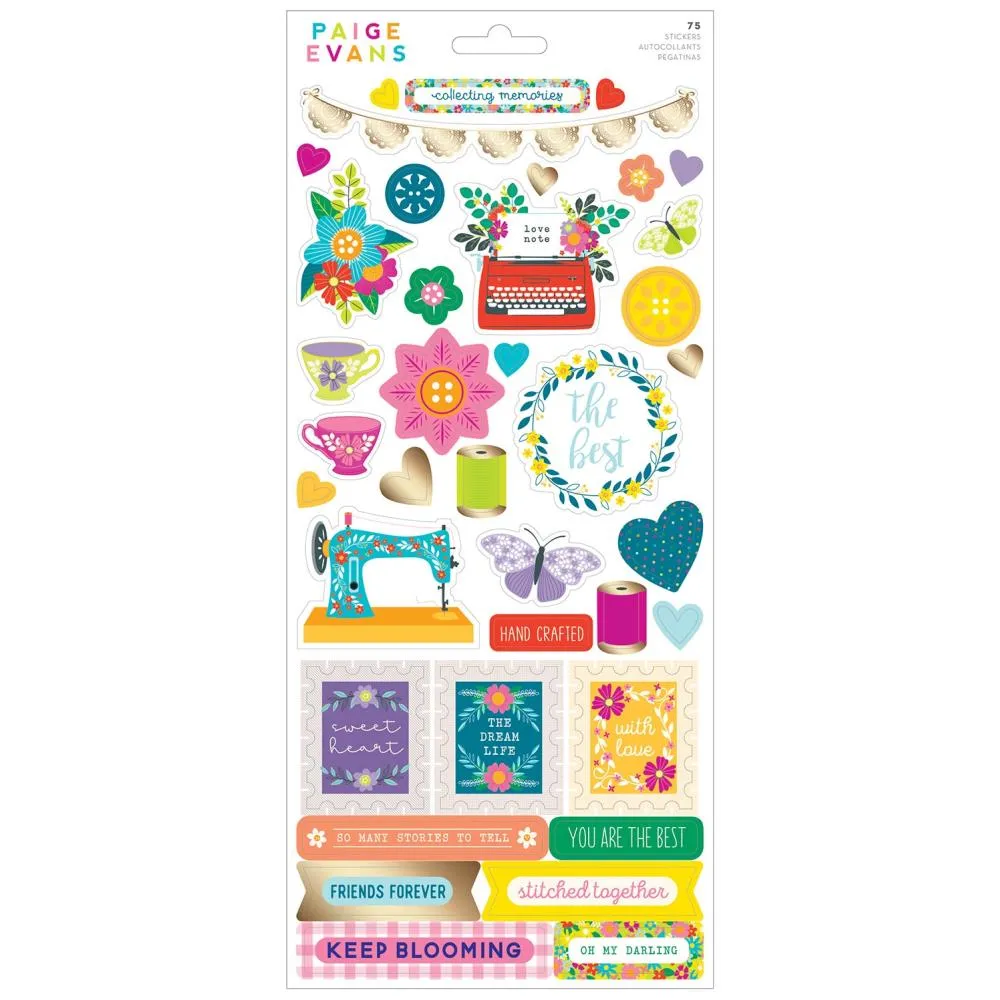 American Crafts Paige Evans - Splendid Stickers 6"X12" Sheet 75 pack - Accents & Phrases*