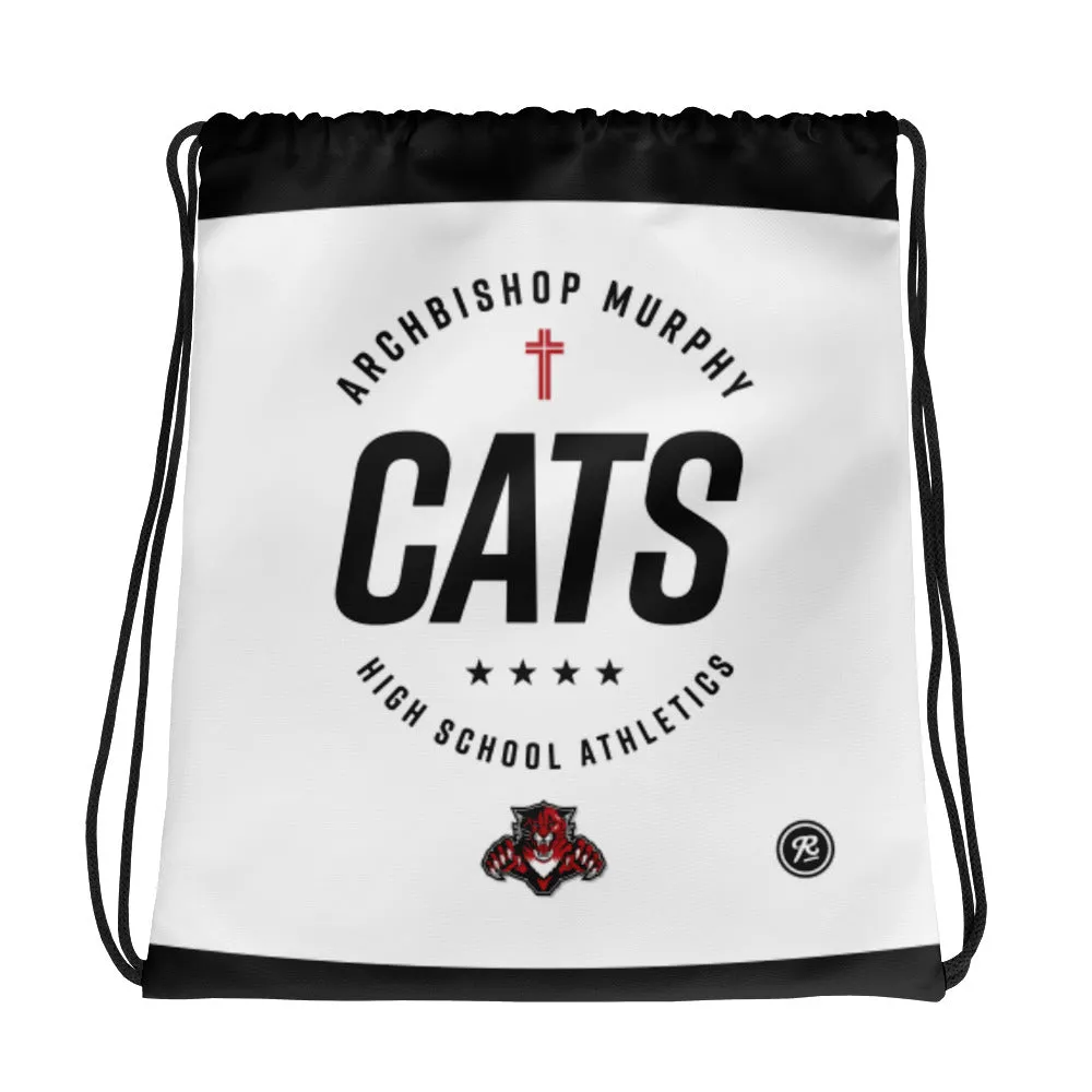 AMHS 'Excellence' white cinch bag