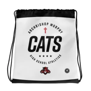 AMHS 'Excellence' white cinch bag