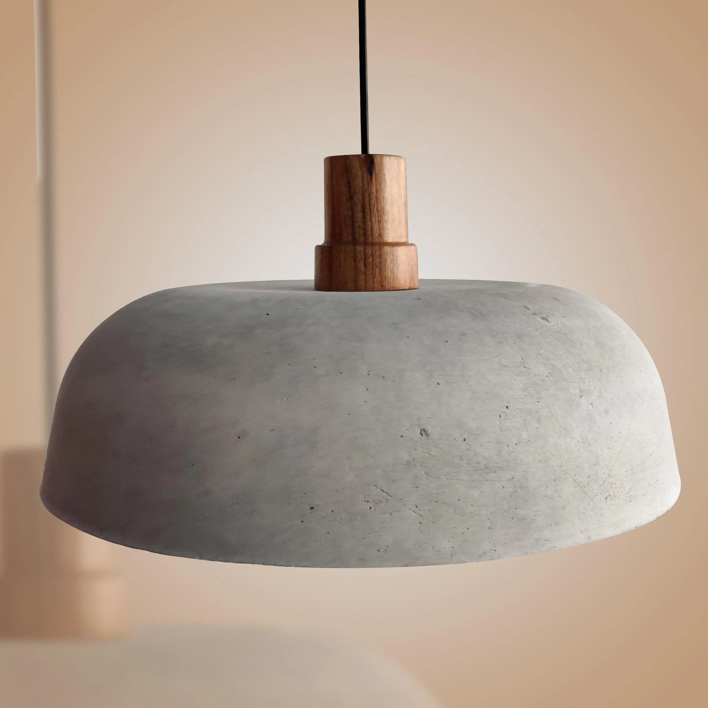 ANKUR NORDIC WIDE CONCRETE HANGING WITH NATURAL WOOD