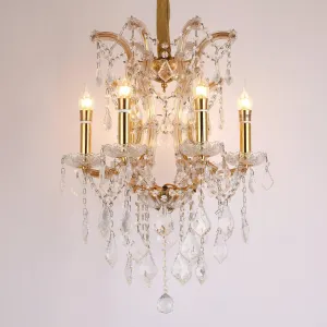 ANKUR VEGAS 6 LIGHT GOLDEN ARMS CRYSTAL CHANDELIER