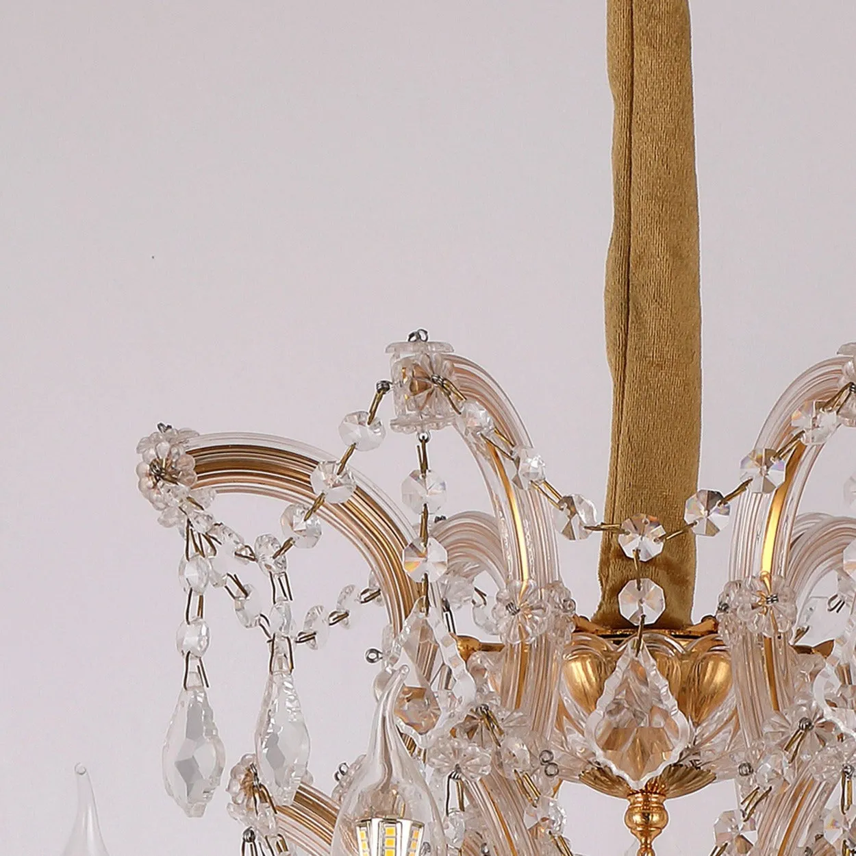 ANKUR VEGAS 6 LIGHT GOLDEN ARMS CRYSTAL CHANDELIER