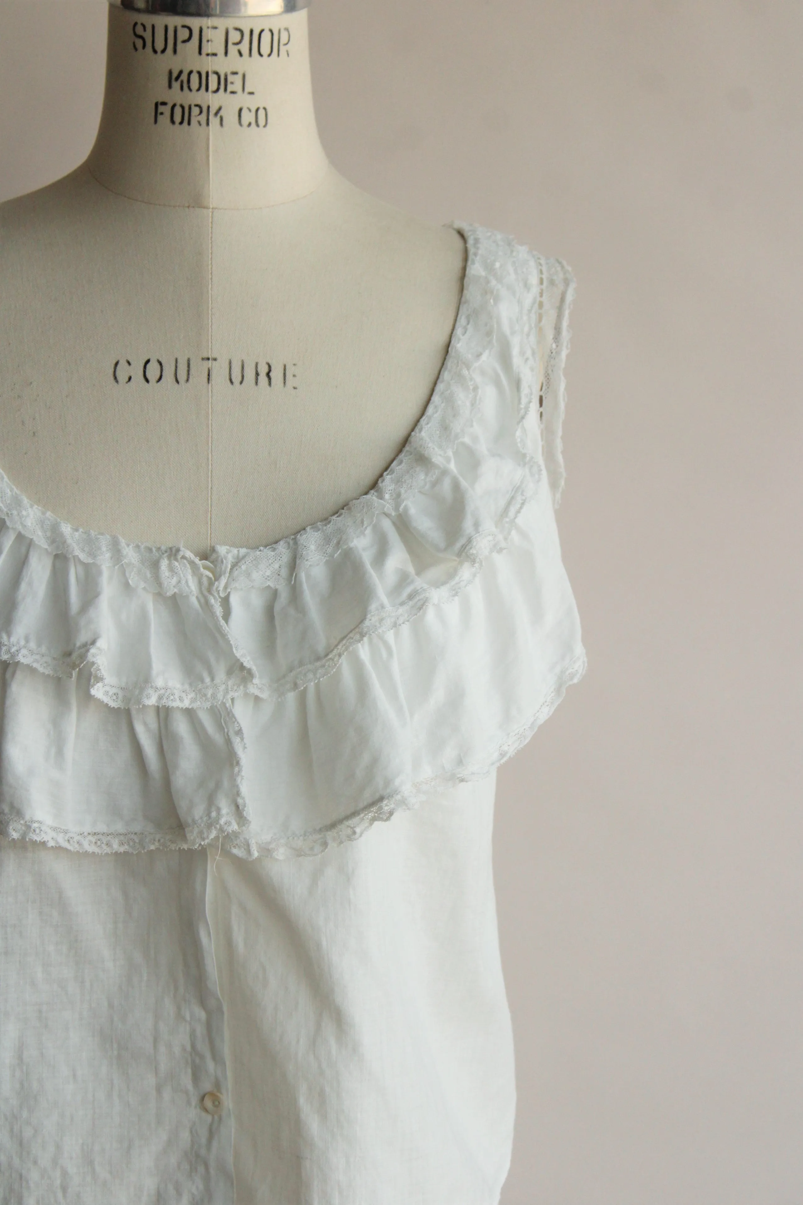 Antique White Cotton Corset Cover