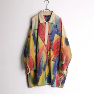 artistic 3/4 sleeves pullover shirt