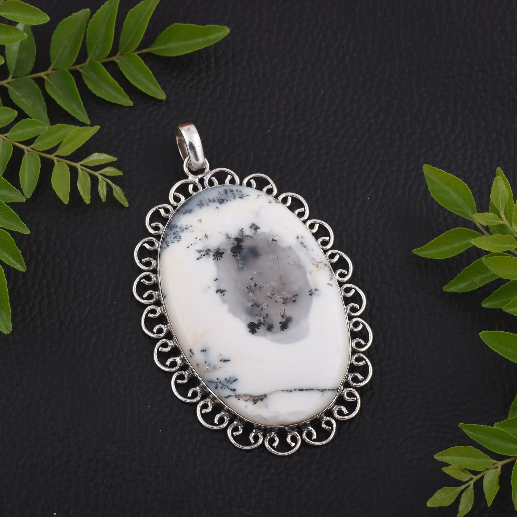 Artistic Dendritic Opal Statement Pendant