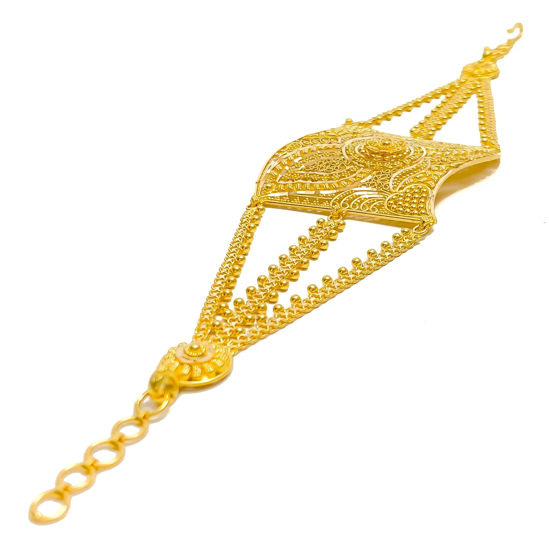 Artistic Grandiose 22k Gold Statement Bracelet