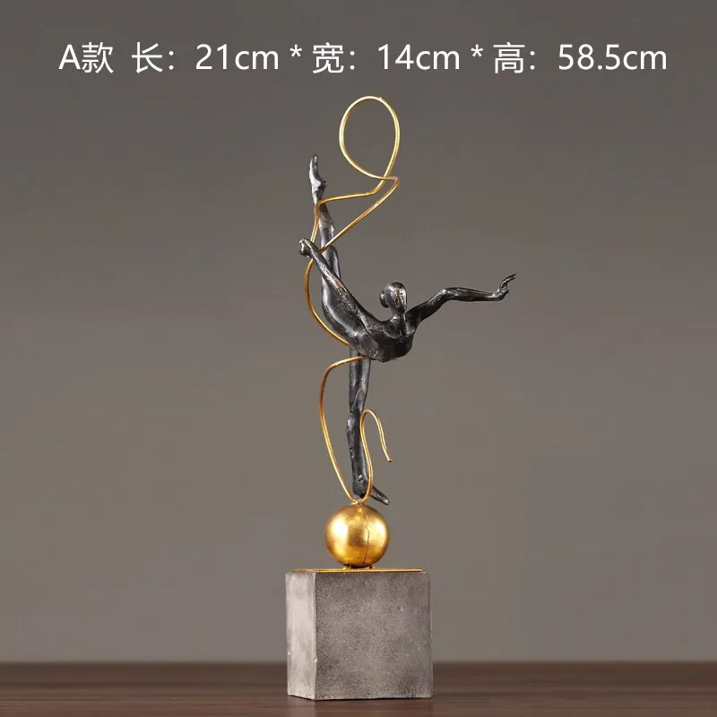 Artistic Gymnastics Female Athlete Sculpture: Home Decoration Accessories for Living Room and Gift Item