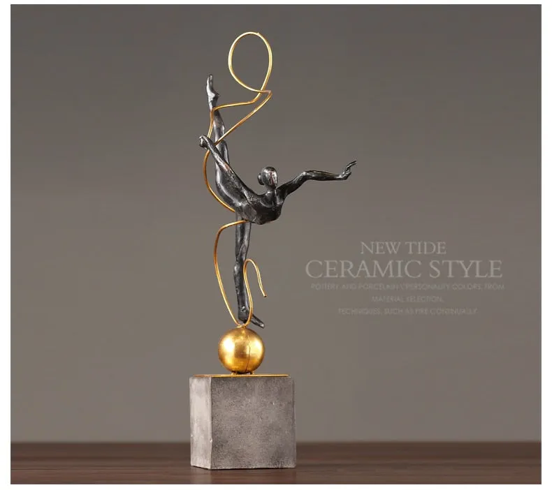 Artistic Gymnastics Female Athlete Sculpture: Home Decoration Accessories for Living Room and Gift Item