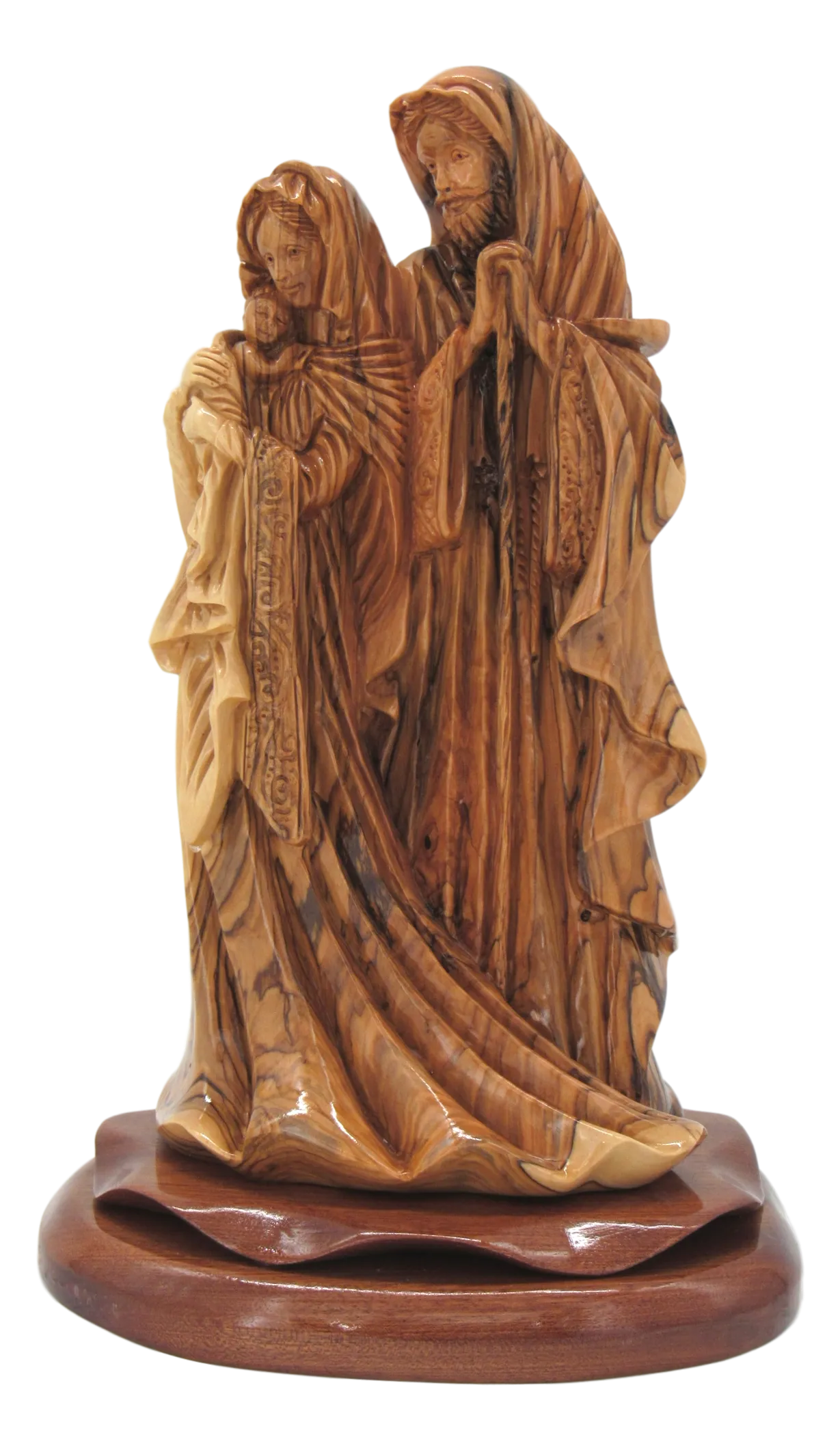 Artistic Holy Family - Olive wood