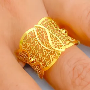 Artistic Netted 21k Gold Ring