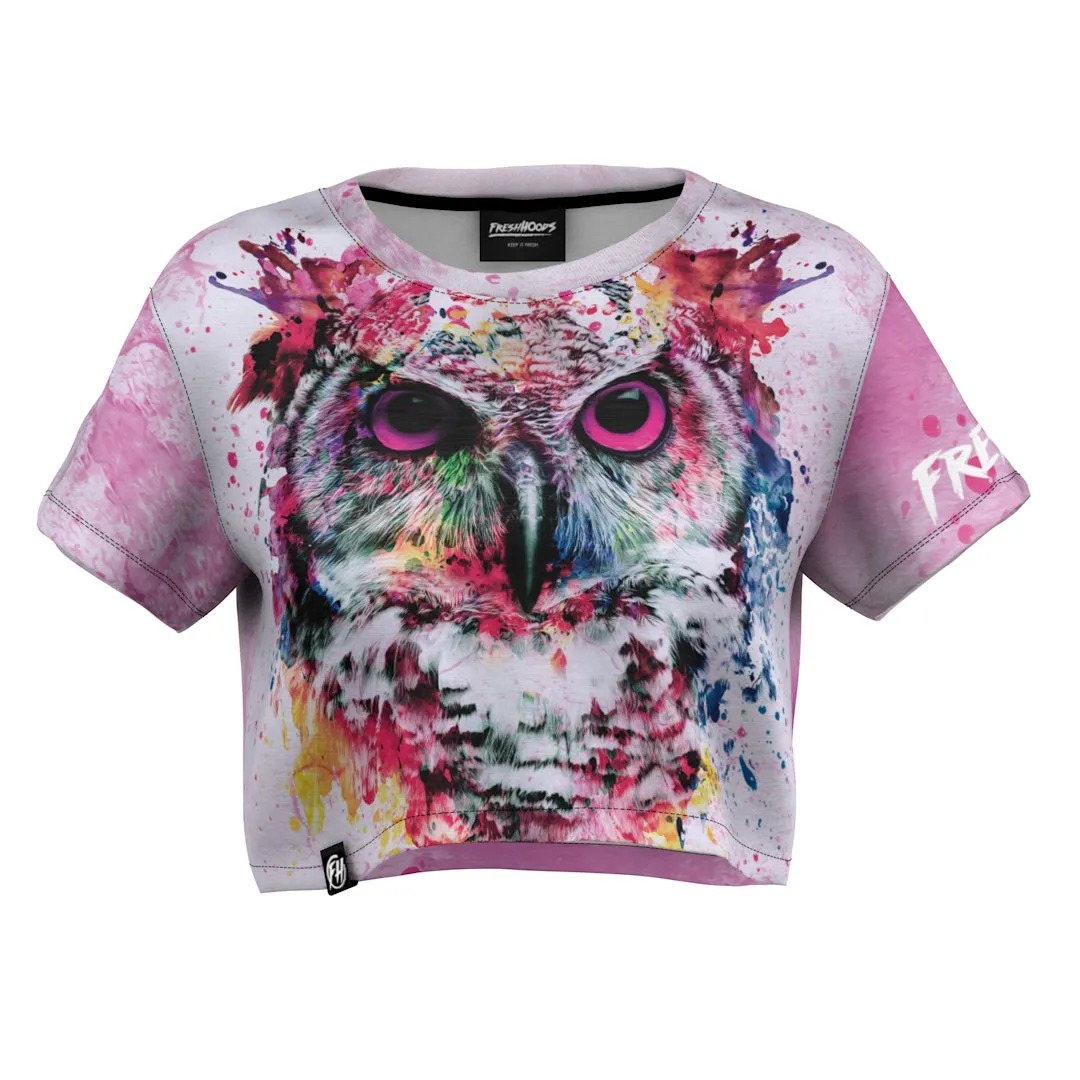 Artistic Owl Crop Top