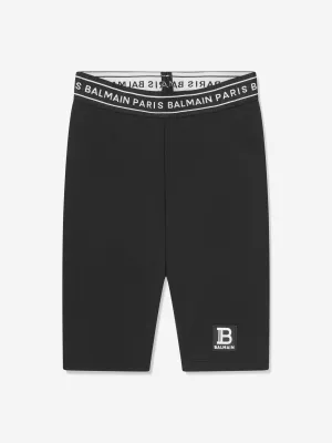 Balmain Girls Logo Sport Shorts in Black