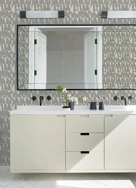 Bancroft Grey Artistic Stripe Wallpaper