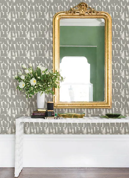 Bancroft Grey Artistic Stripe Wallpaper