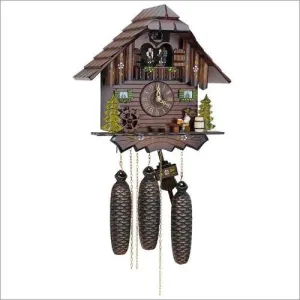 Beer Drinker with Painted Flowers Eight Day Musical Cuckoo Clock