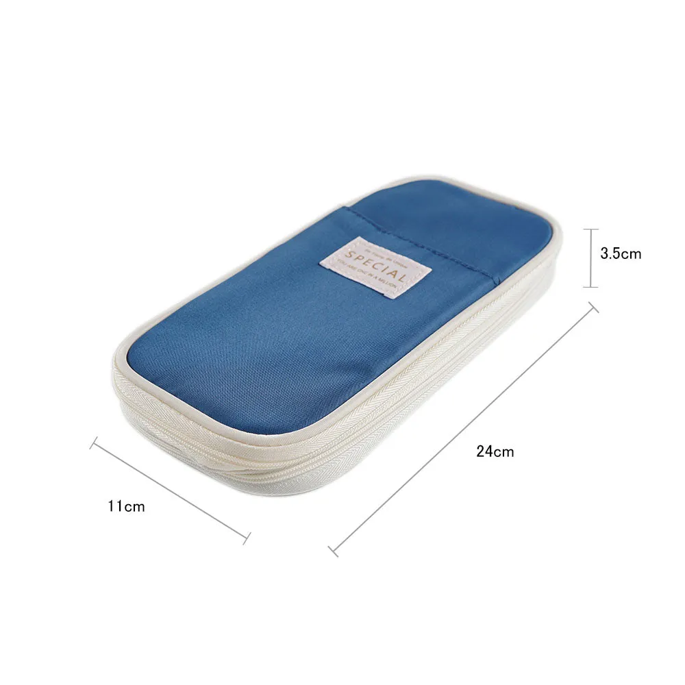 Big Capacity Pencil Pen Case Blue