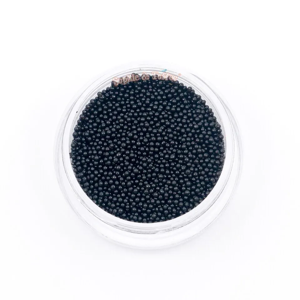 Black Acrylic Micro Beads (~0.6-0.8mm) (4 pots x 3g)