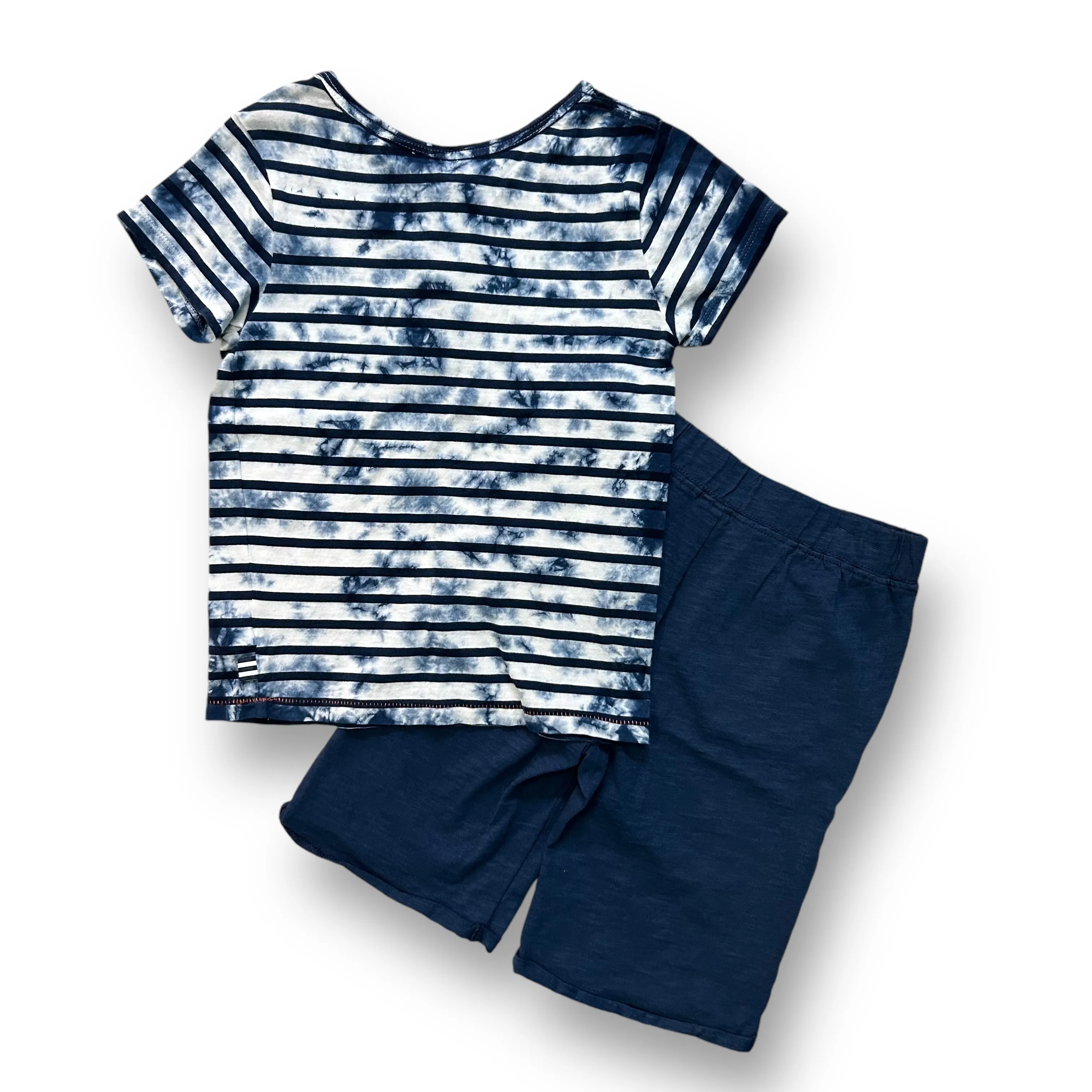 Boys Splendid Size 5/6 Dark Blue Striped Henley Top & NWT Shorts Outfit