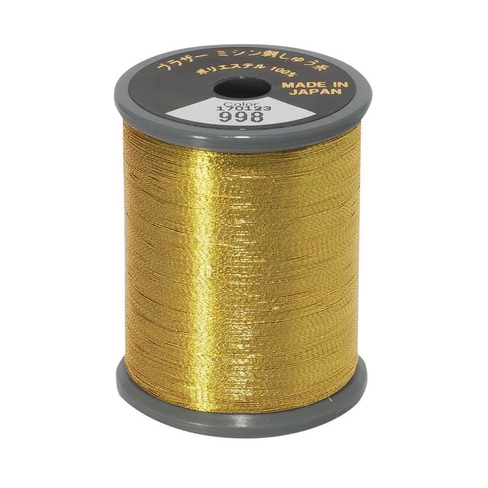 Brother Metallic Embroidery Thread Deep Gold  998