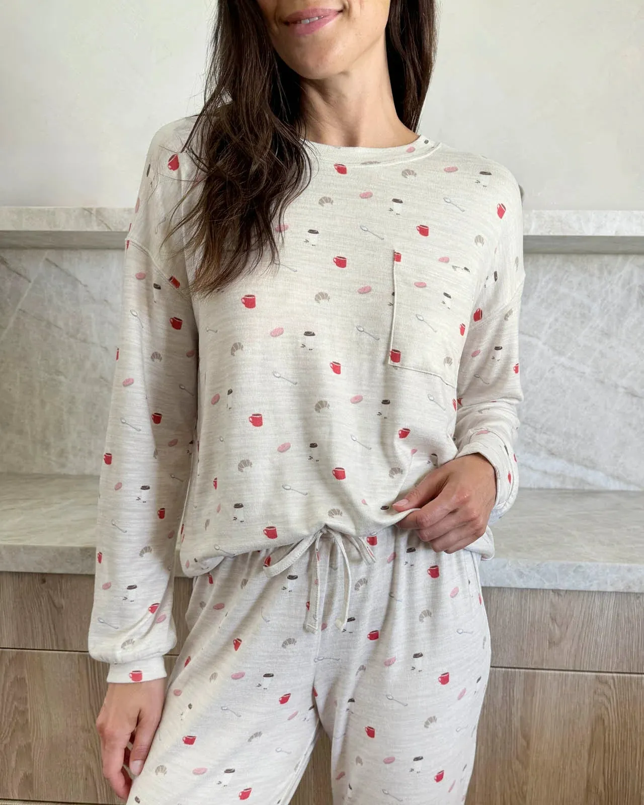 BRUNCH PRINT MARNA JERSEY PJ SET