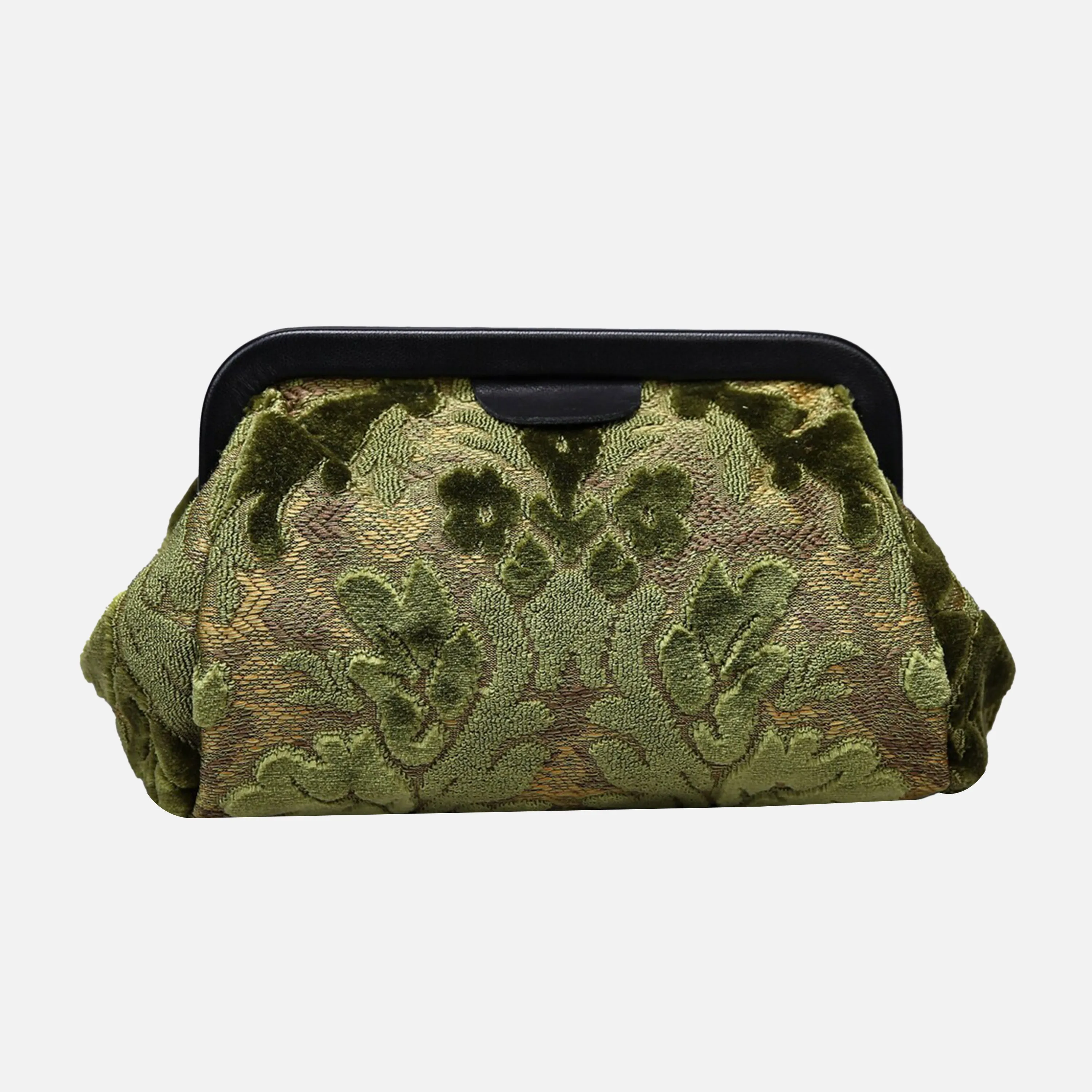 Burnout Velvet Fern Green Evening Bag Clutch