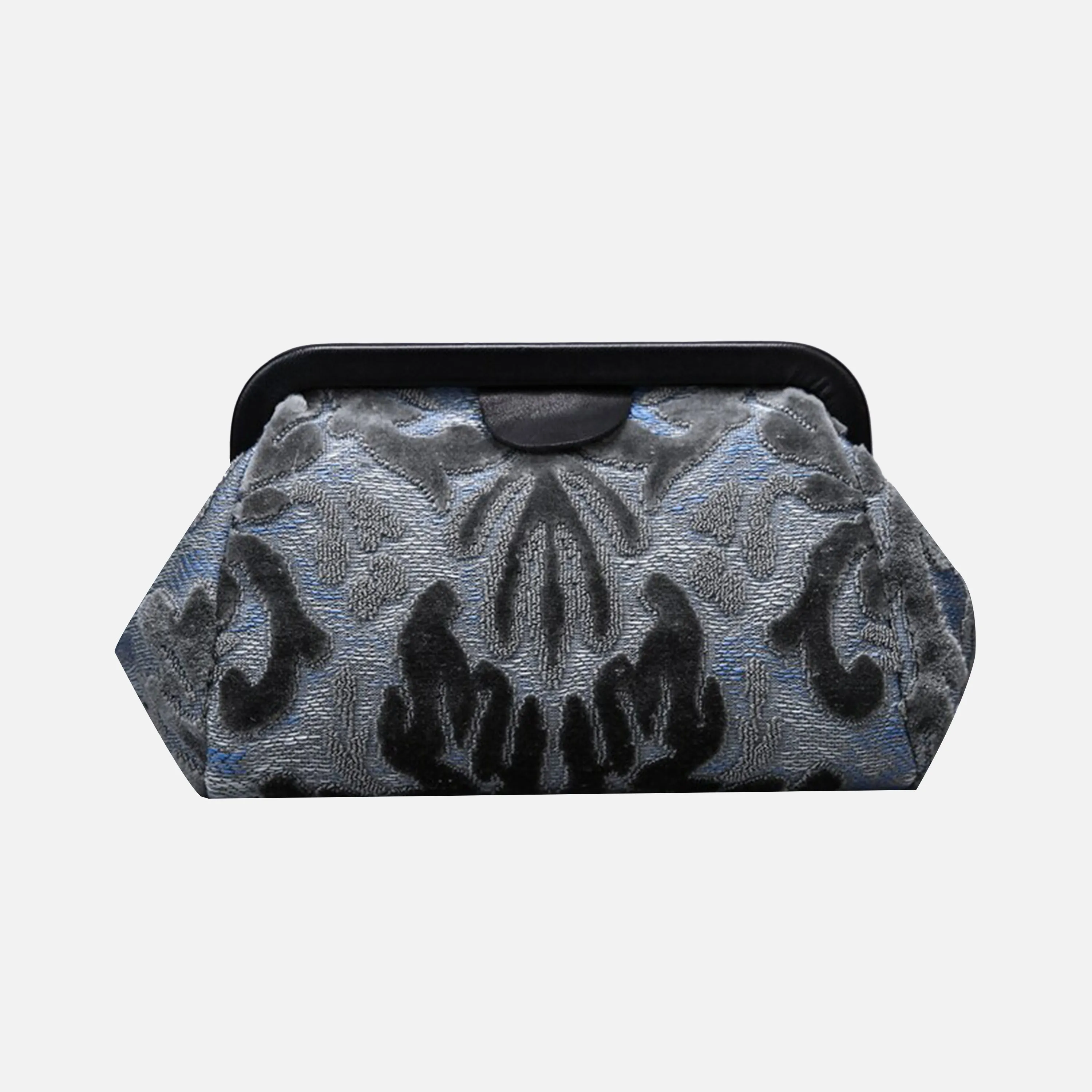 Burnout Velvet Steel Blue Evening Bag Clutch