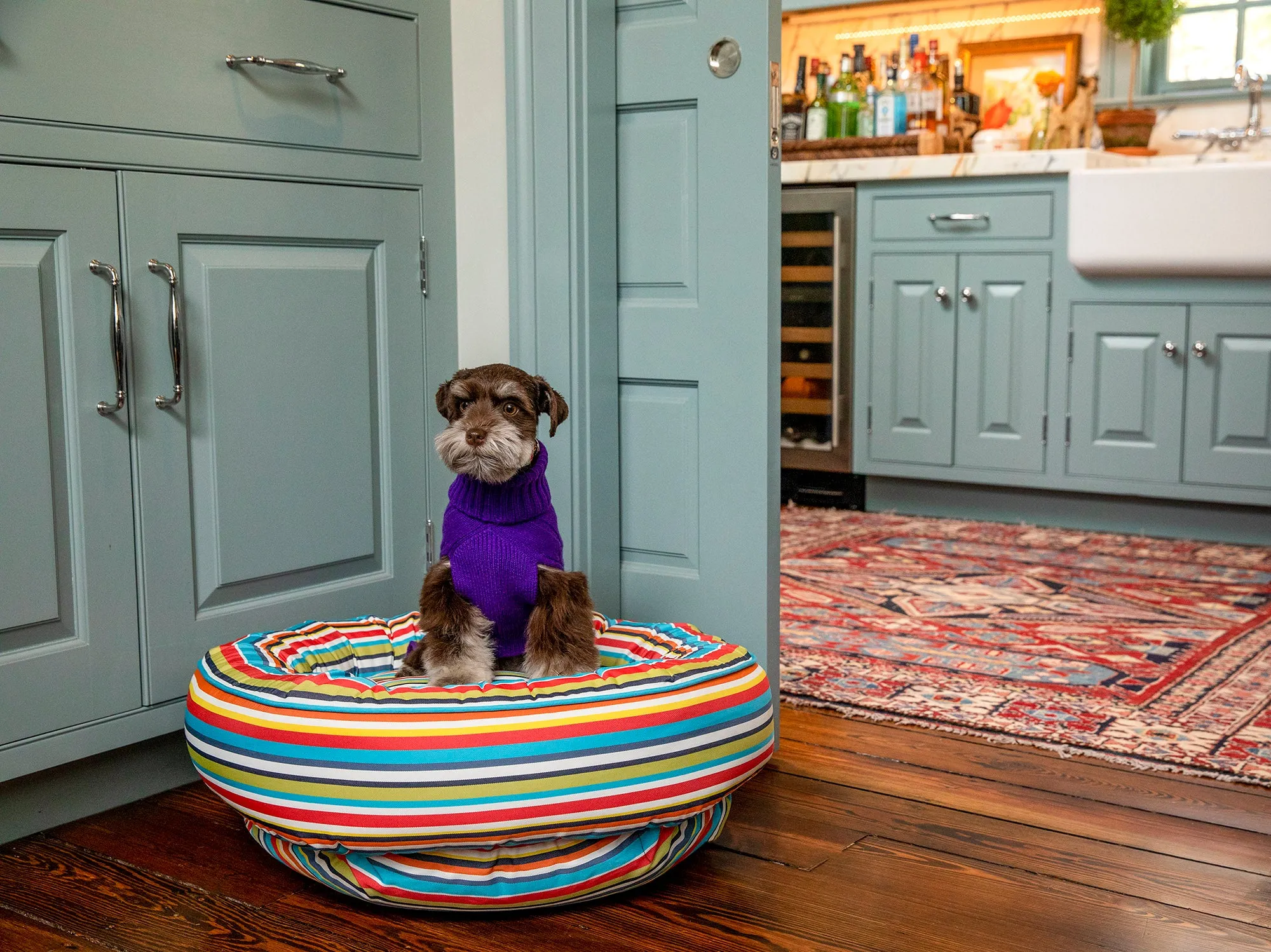 Canine Styles - Cotton Canvas - Reef Stripe - Dog Bed