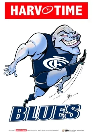 Carlton Blues, Mascot Print Harv Time Poster